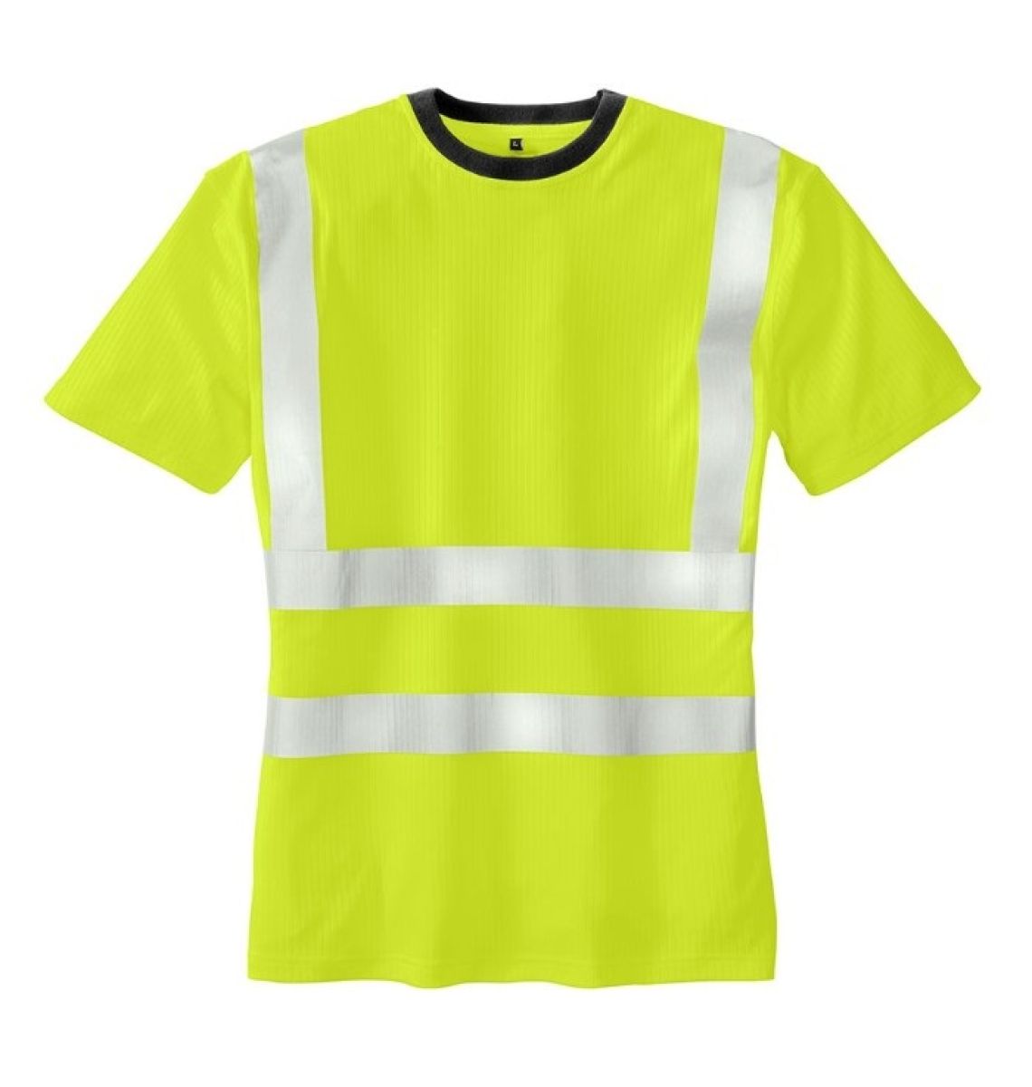 teXXor Warnschutz T-Shirt HOOGE in Leuchtgelb mit elastischen Reflexstreifen Vorderansicht